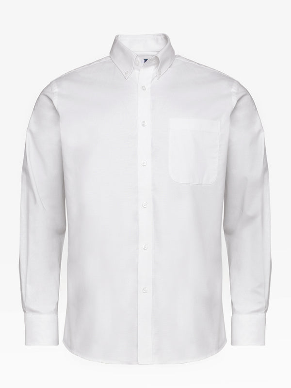 Camisa blanca de algodón con bolsillo