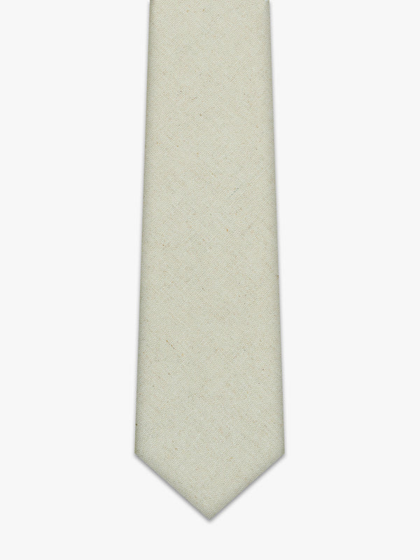Corbata de lino beige