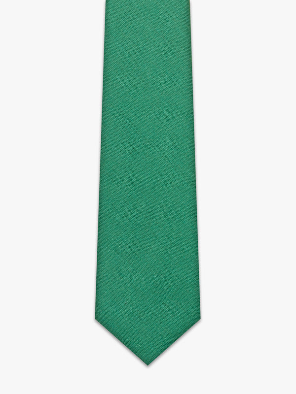 Corbata de lino verde