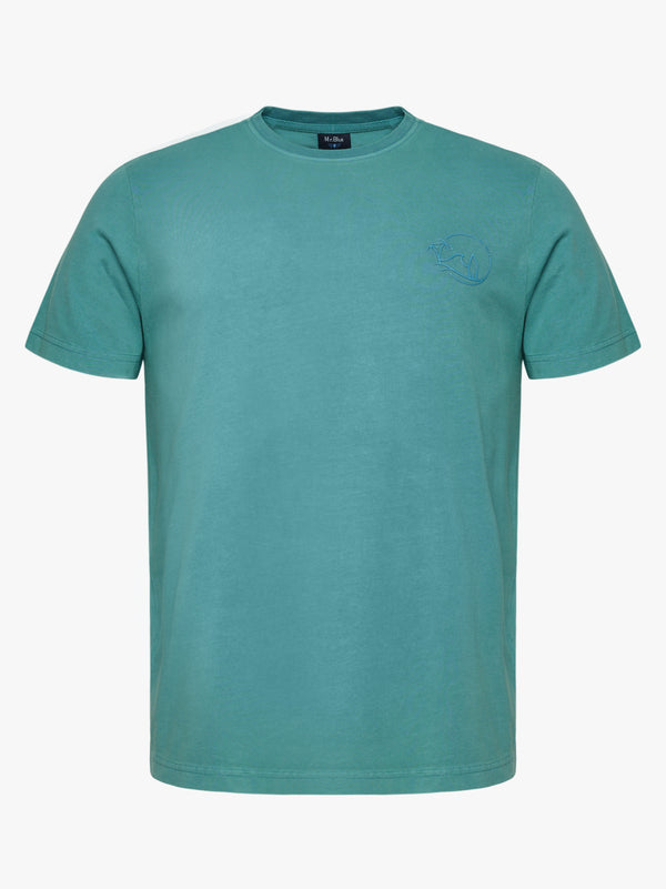 Camiseta 100% de algodón azul