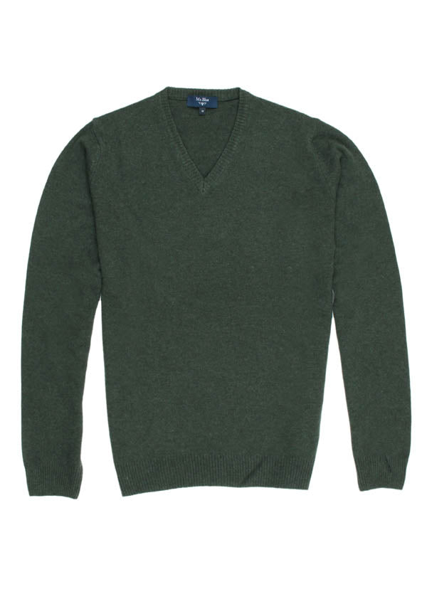 V-neck Green Pullover