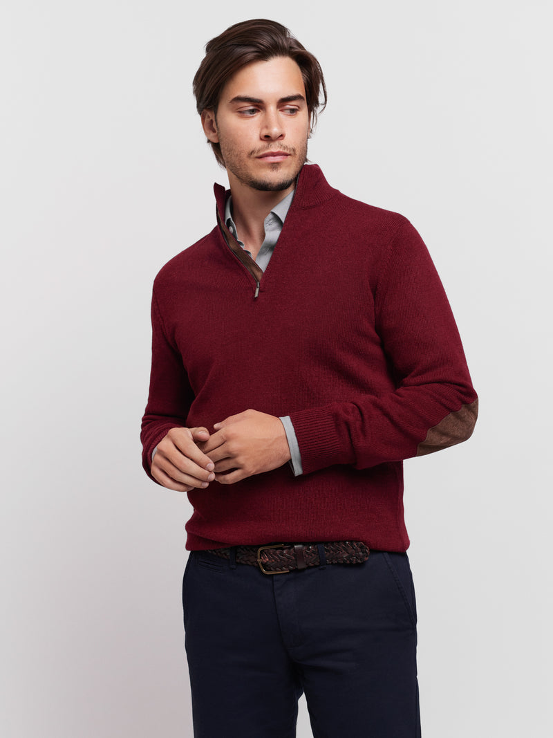 Pullover Regular Fit Bordeaux Manga Comprida