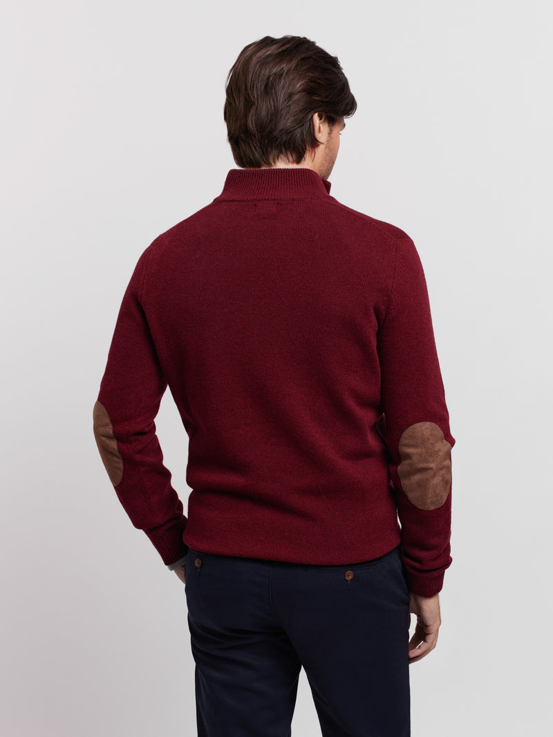 Pullover Regular Fit Burgundy Long Sleeve