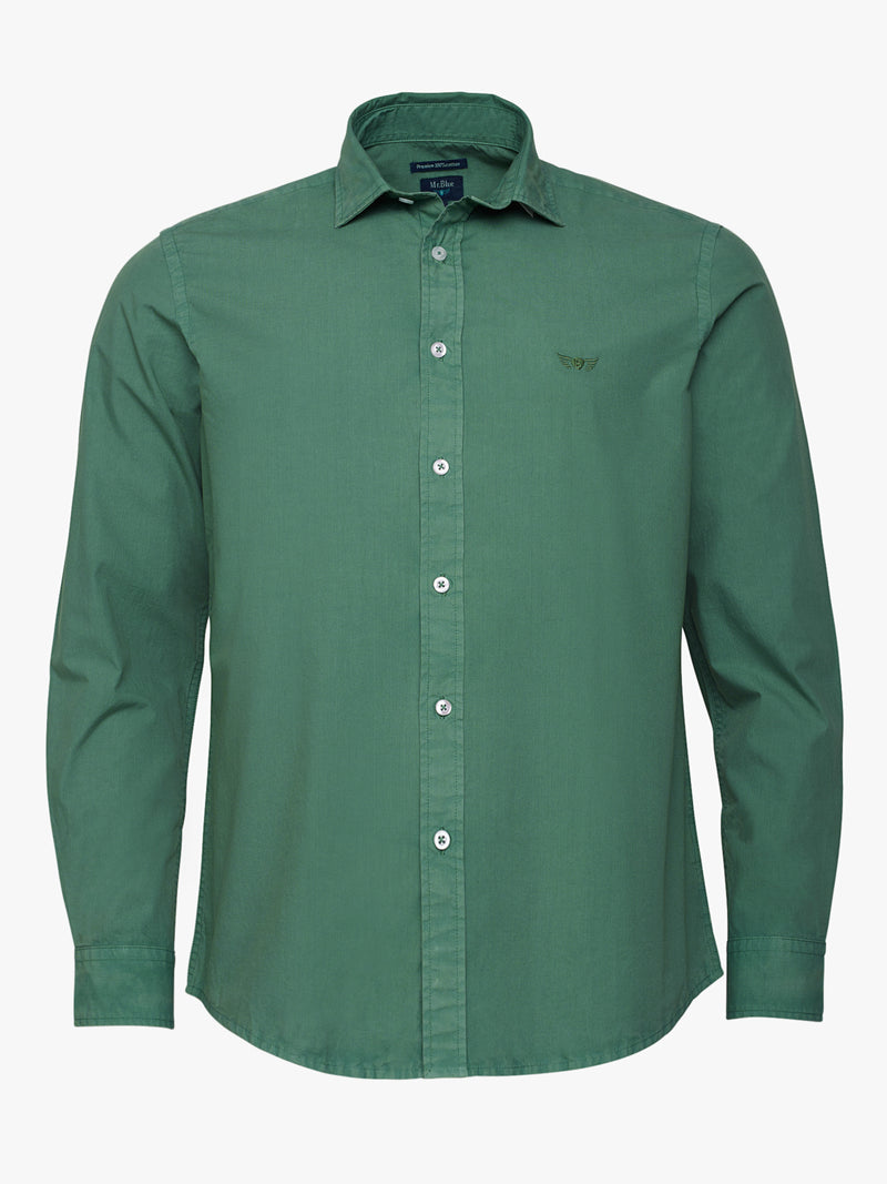 Green Poplin Tailored Fit Shirt