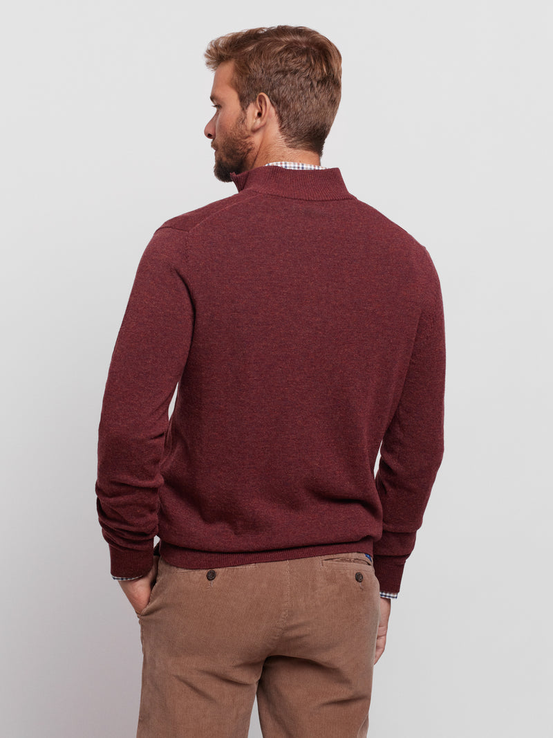 Pullover Regular Fit Burgundy Long Sleeve