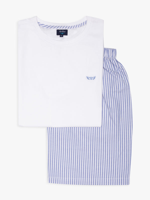 Blue short-sleeved sporty pyjamas