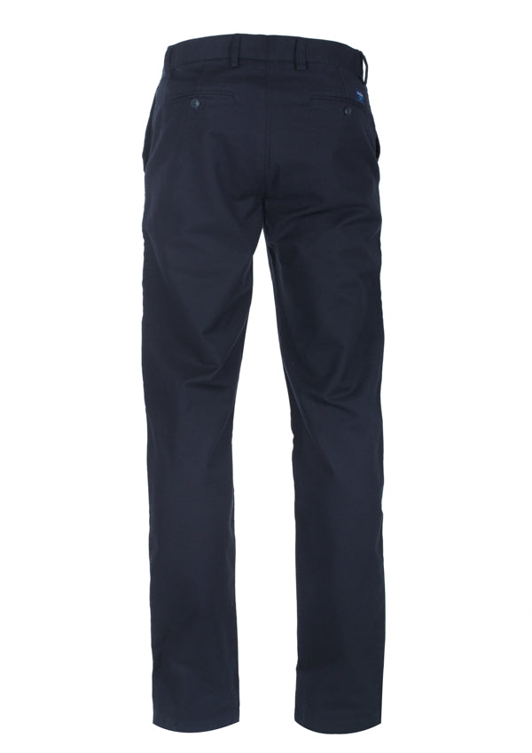 Dark blue regular fit cotton chino pants