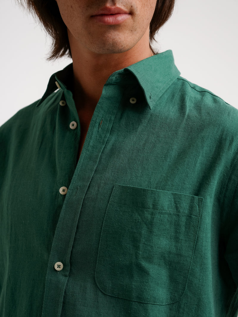 Fit Fit Camisa verde lino