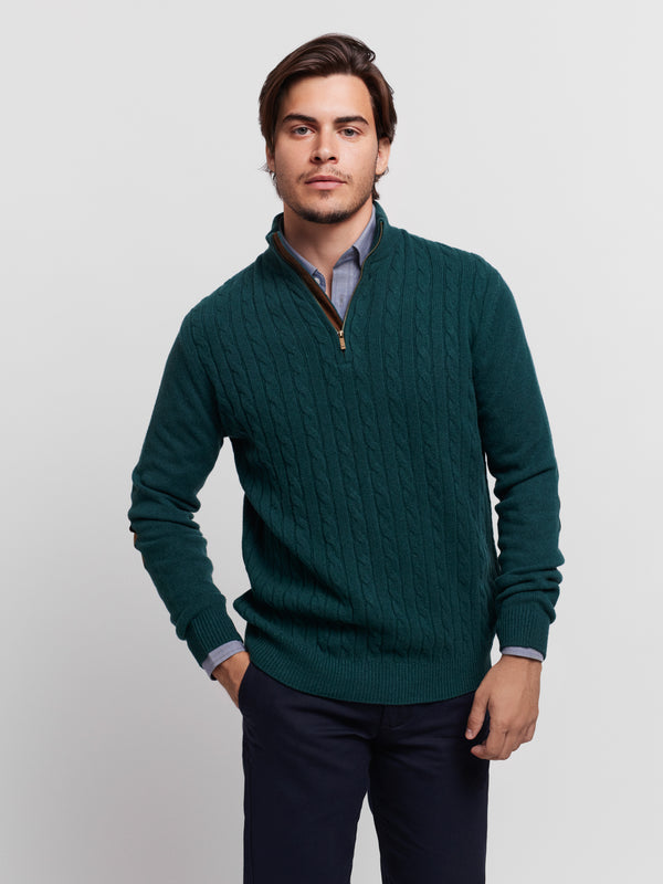 Pullover Regular Fit Verde Manga Comprida