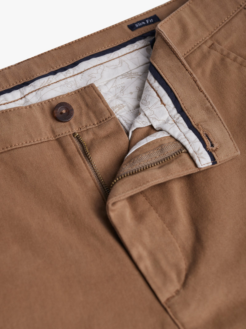 Calças Chinos Slim Fit Twill Camel