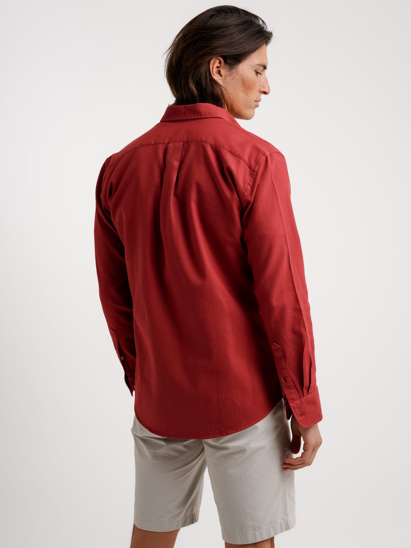 Camisa regular de ajuste estructurado rojo
