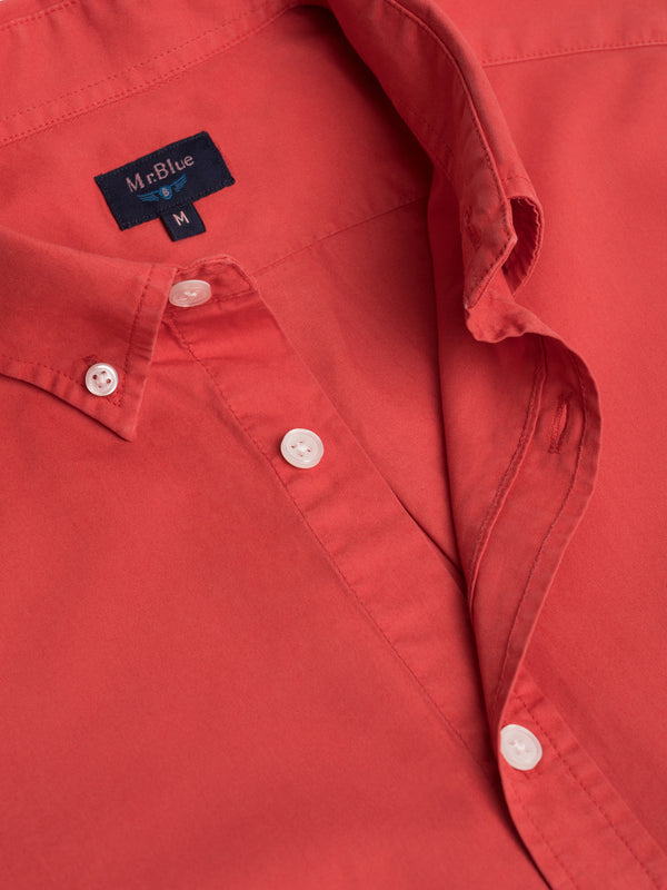 Red cotton regular fit shirt