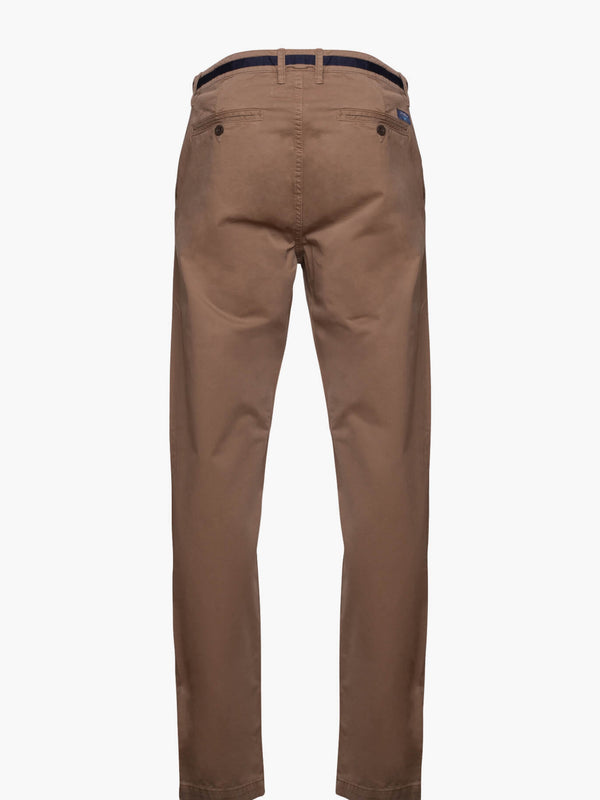 Pantalones chinos marrón liso