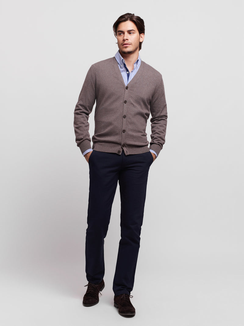 Regular Fit Grey Long Sleeve Cardigan