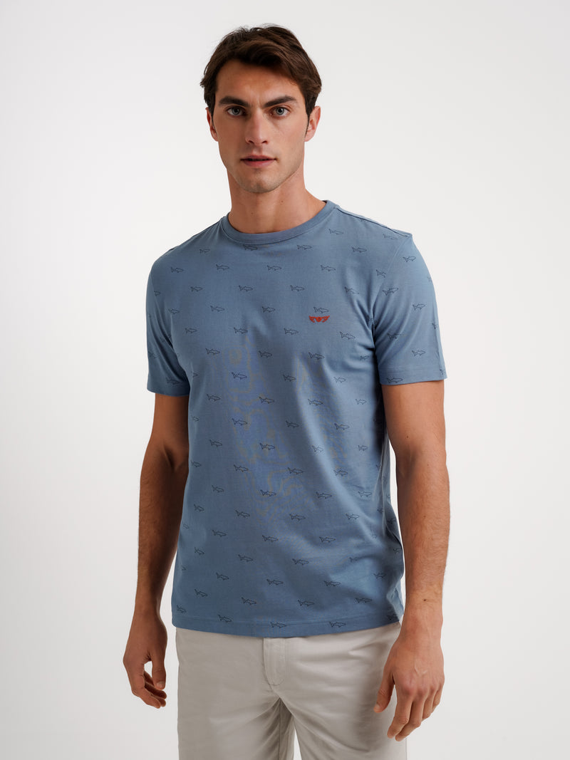 100% cotton blue t-shirt