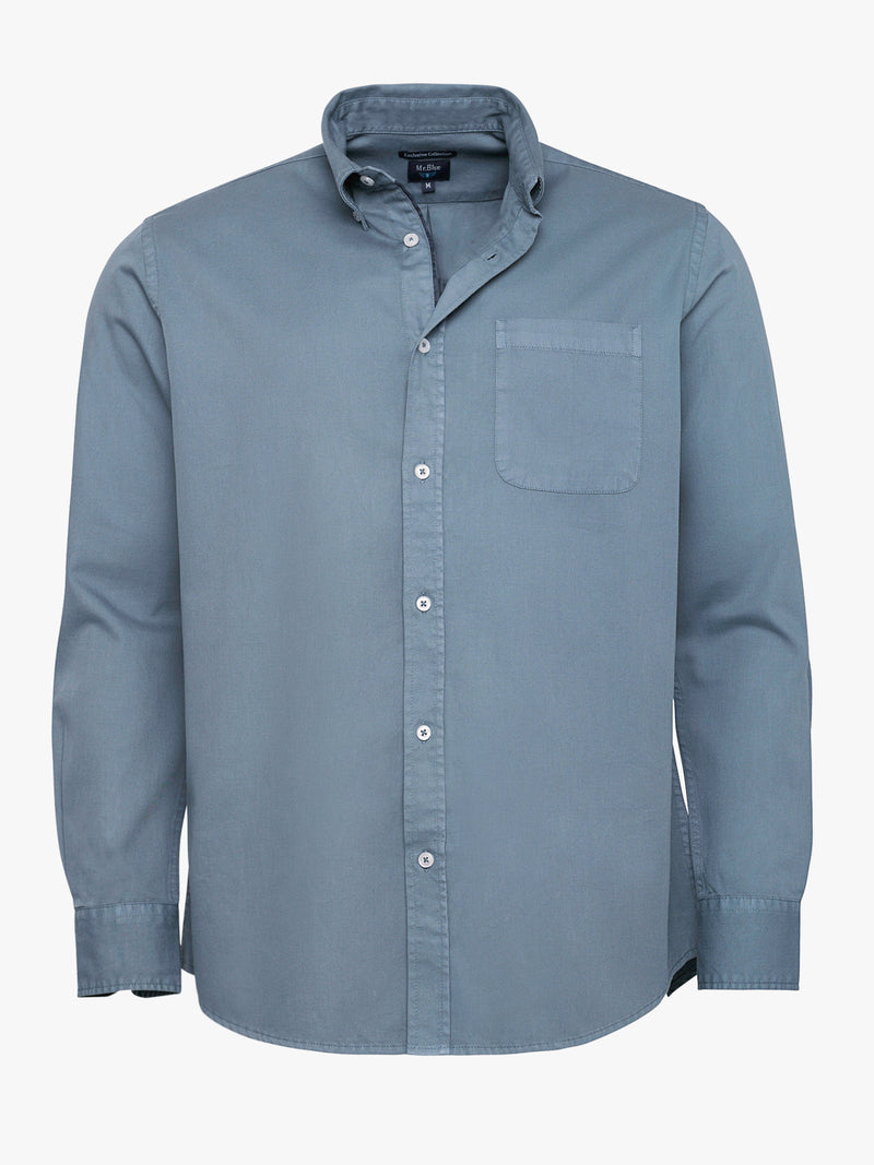 Camisa Regular Fit Estructurada Azul