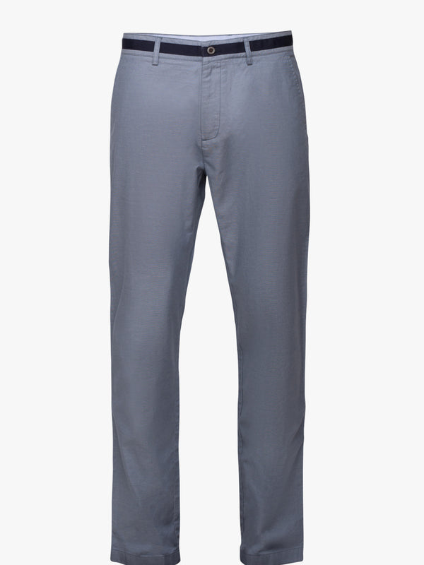Chinos Pantalones Oxford lisos azul medio