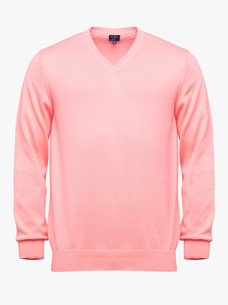 Camisola algodão rosa decote em bico
