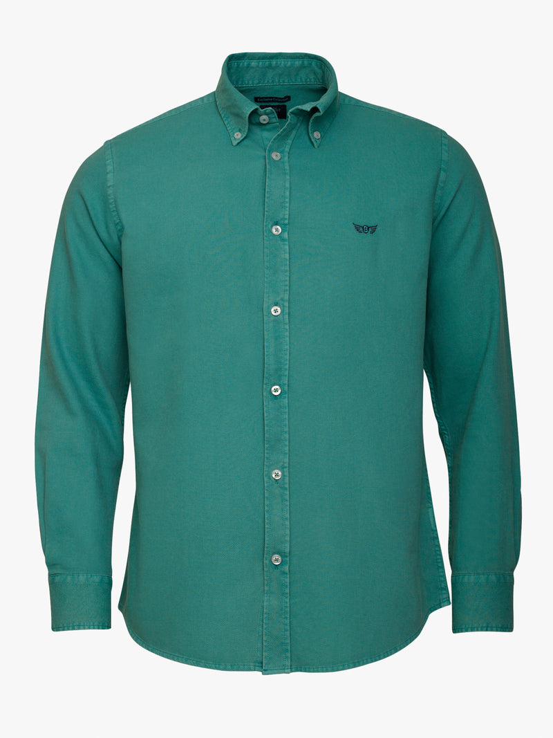Fit -structured regular shirt green