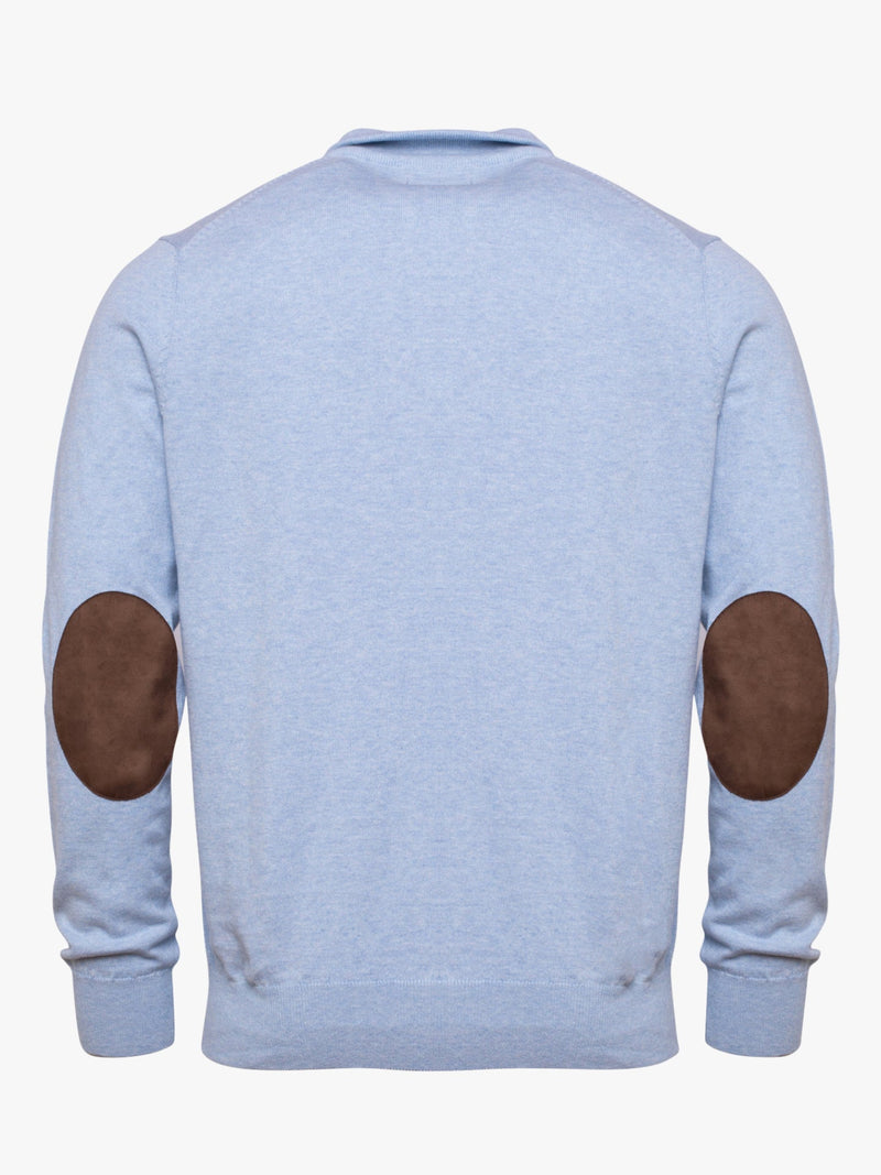 Light blue collared sweater with zipper