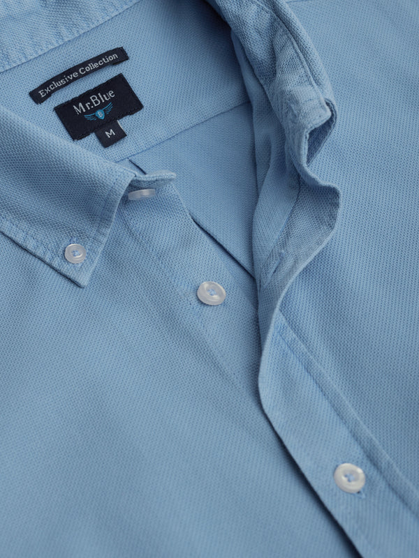 Camisa regular de ajuste estructurado azul