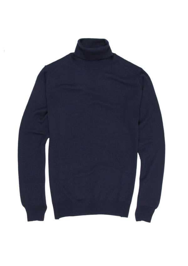 Pullover plain turtleneck with elbow pads