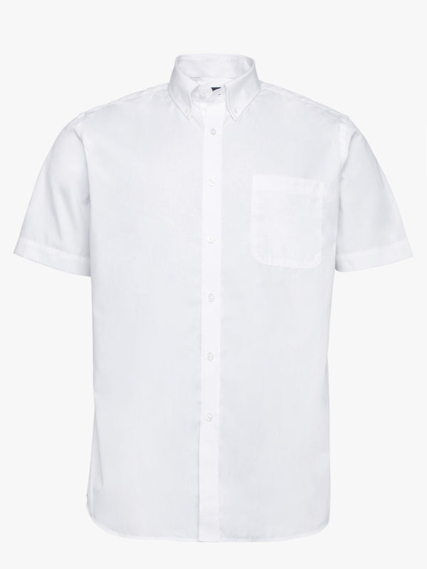 Camisa blanca de algodón, manga corta.
