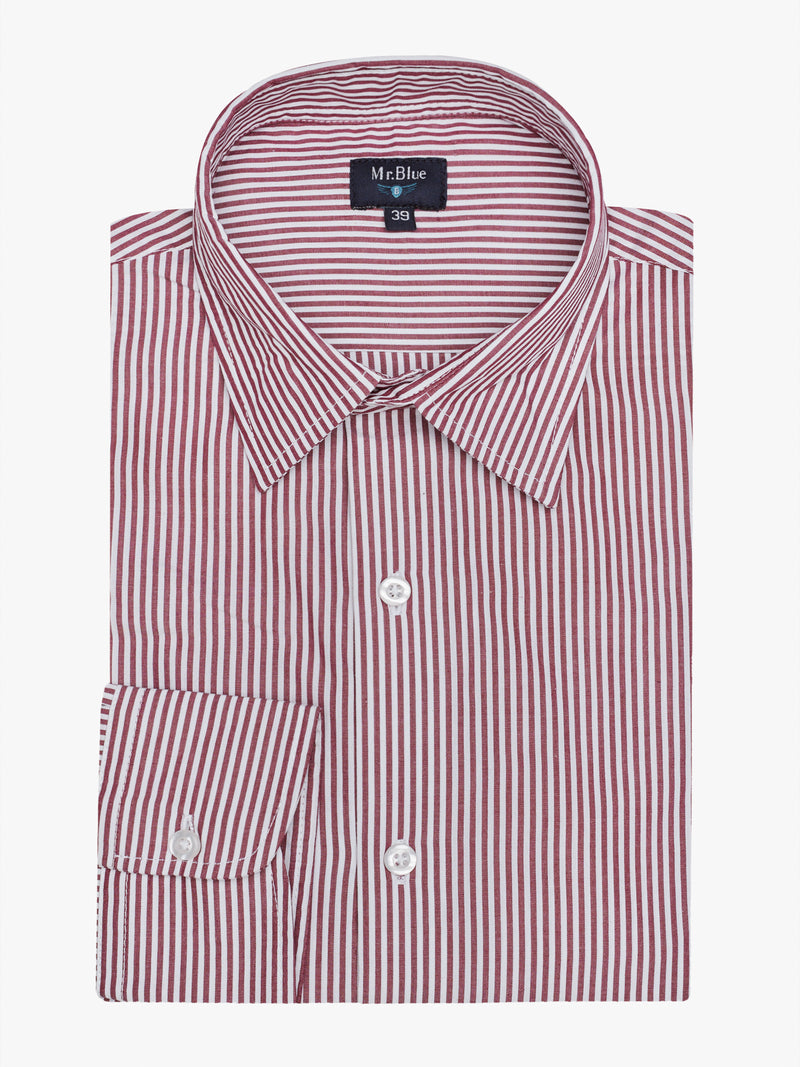 Camisa de popelín de corte clásico Rojo