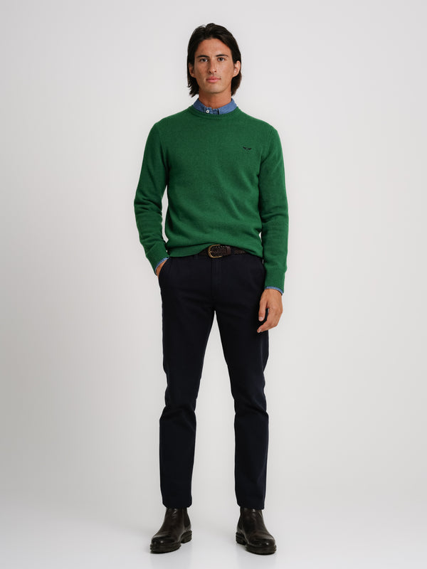 Pullover Thick Green Wool