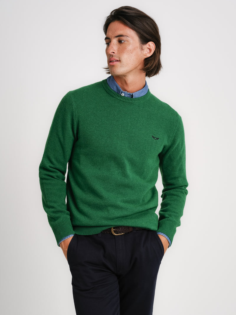 Jersey grueso de lana verde
