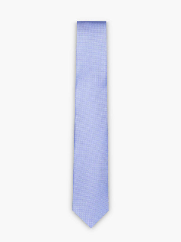 Gravata de seda com padrão azul médio
