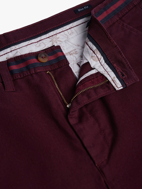 Chinos Slim Fit Dobby Bordeaux Trousers