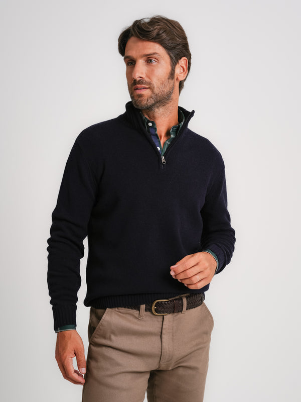 Pullover Thick Blue Wool