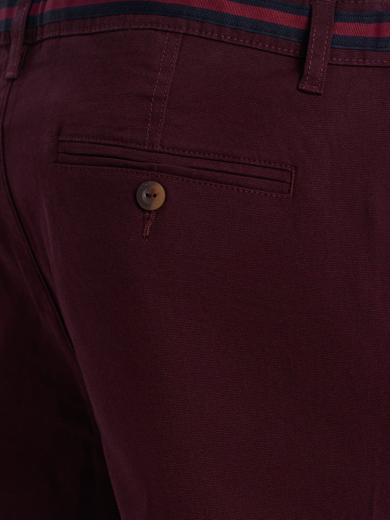 Calças Chinos Slim Fit Dobby Bordeaux