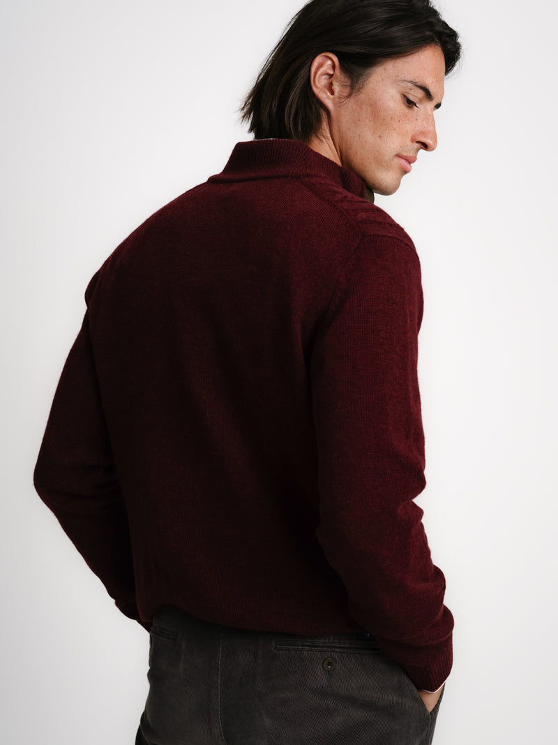 Pullover Lã Grosso Bordeaux