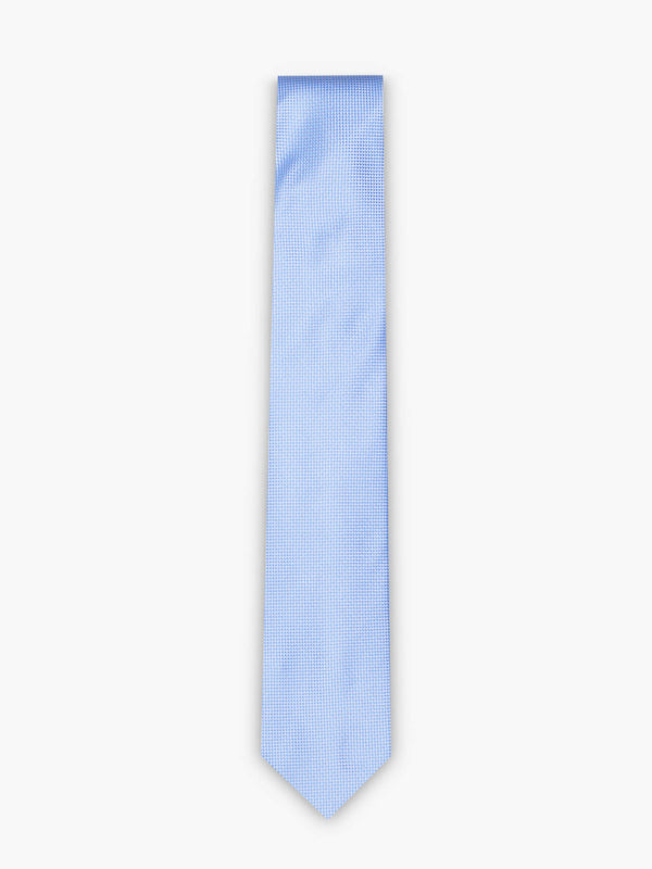 Corbata cuadrada pequeña azul y blanca