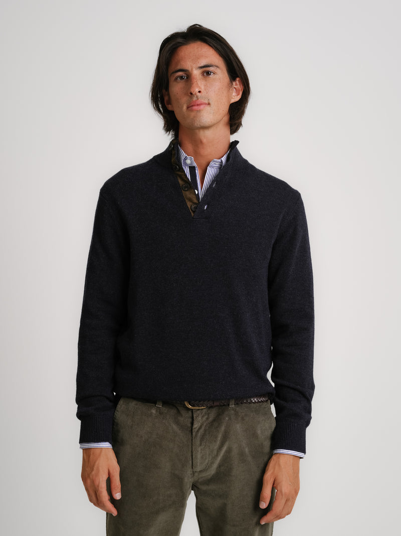 Pullover Thick Blue Wool