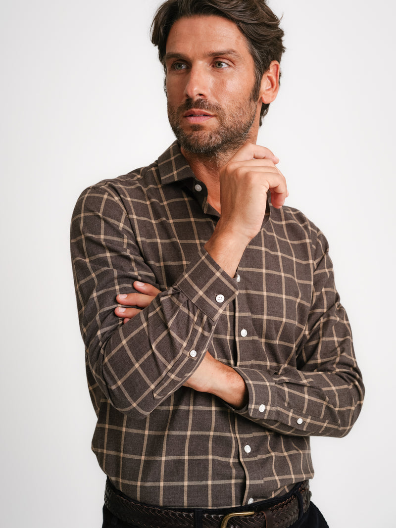 Camisa gris Tailored fit Twill