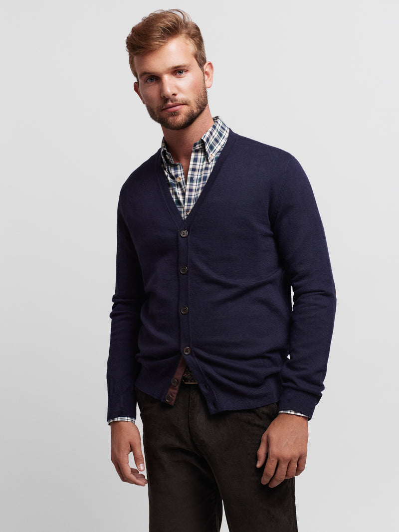 Regular Fit Cardigan Blue Long Sleeve