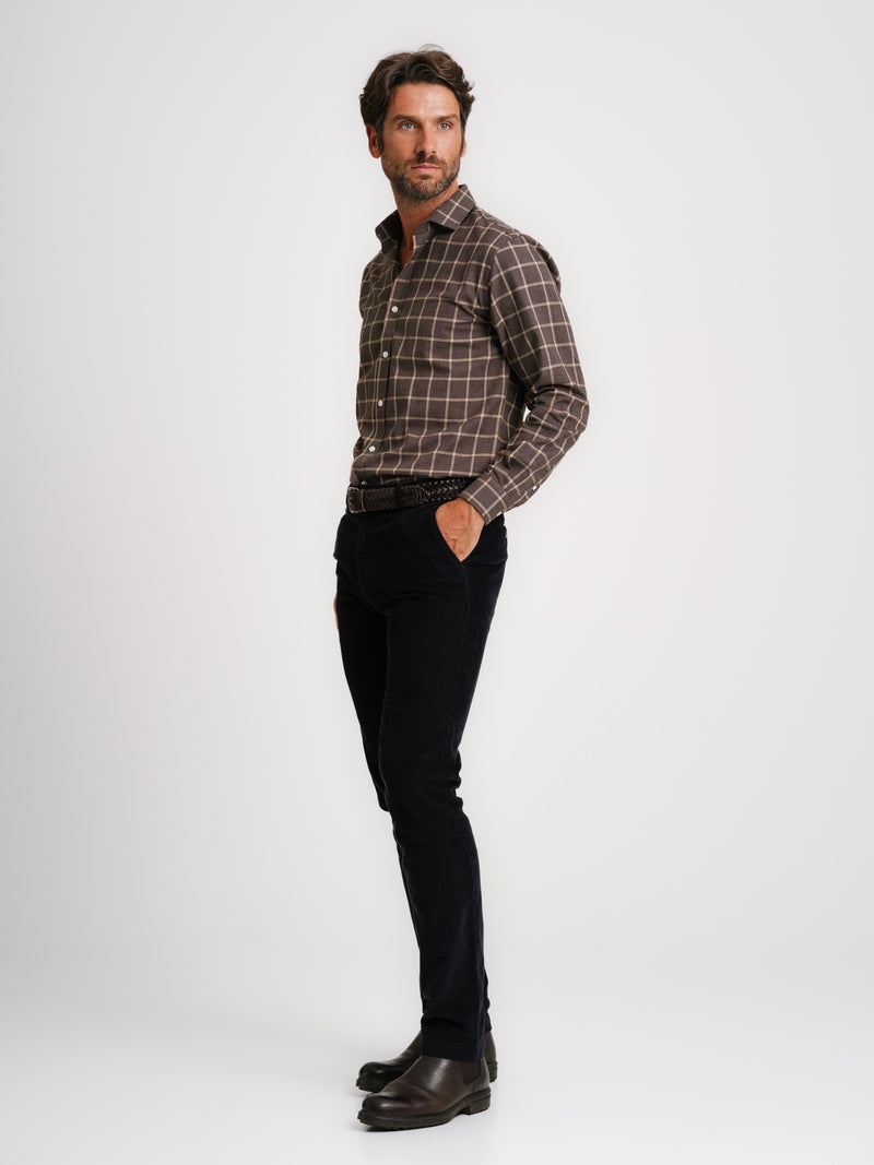 Tailored fit Twill shirt brown