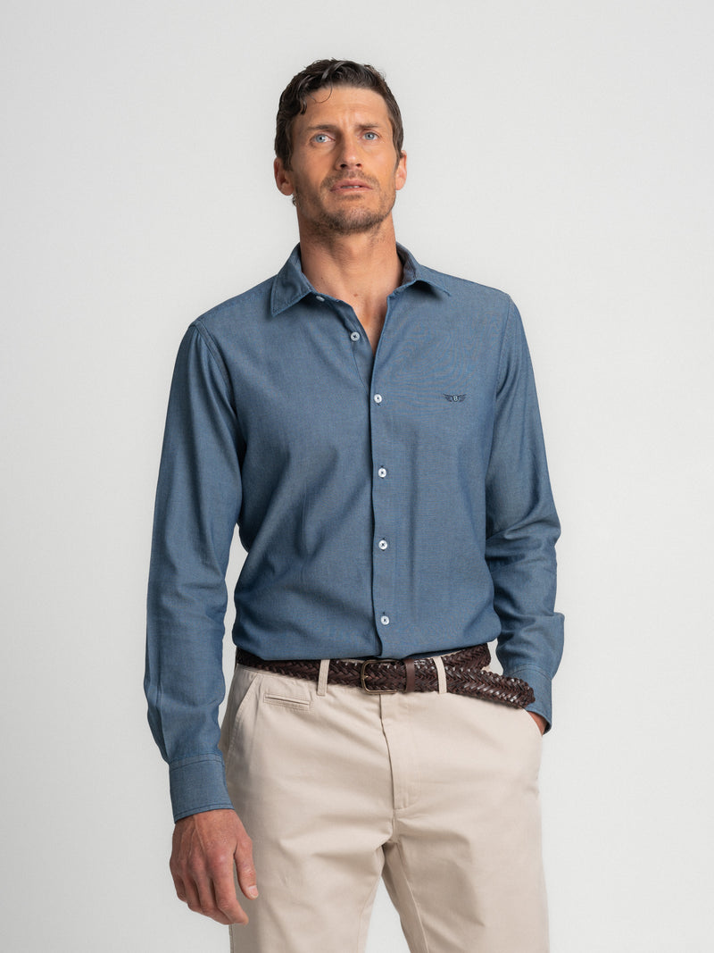 Blue Denim Slim Fit Shirt