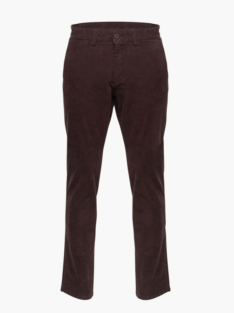 Regular fit pants in brown corduroy