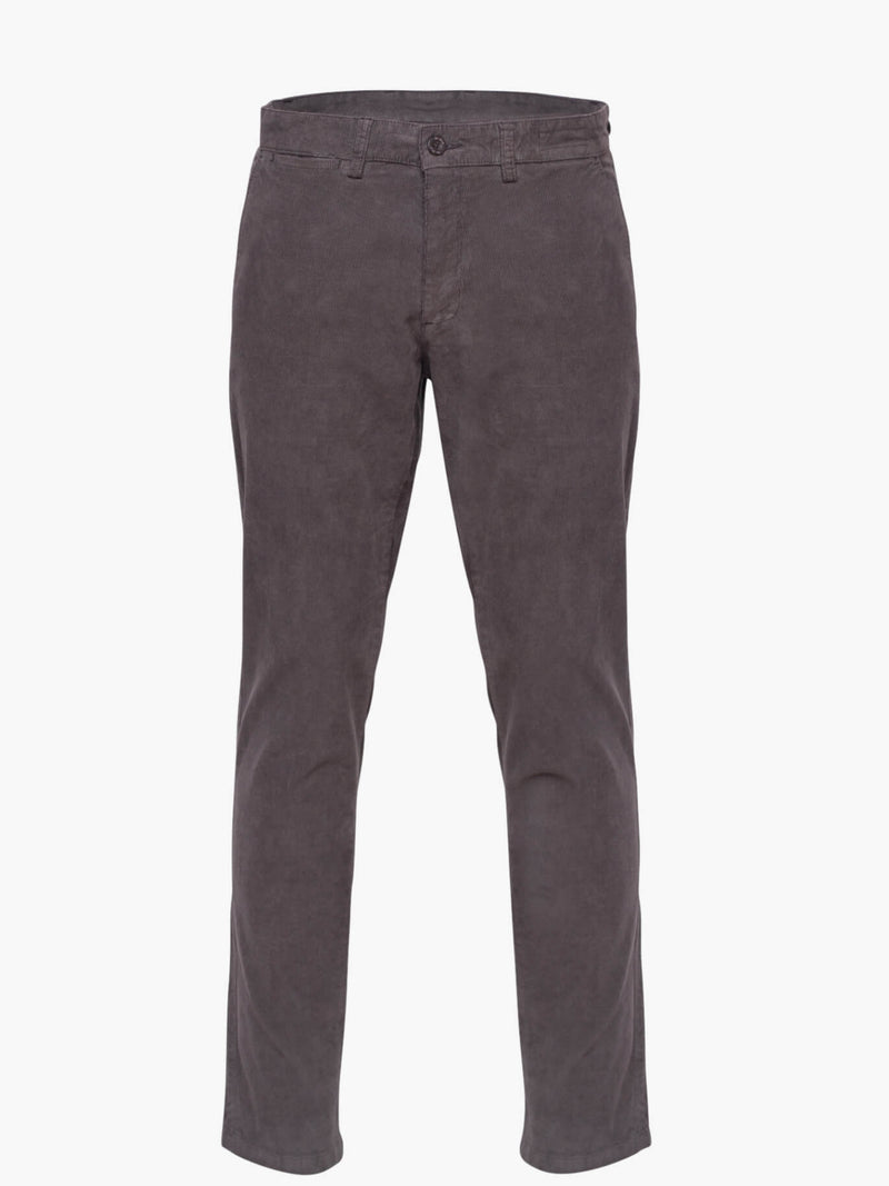 Regular fit pants in dark green corduroy