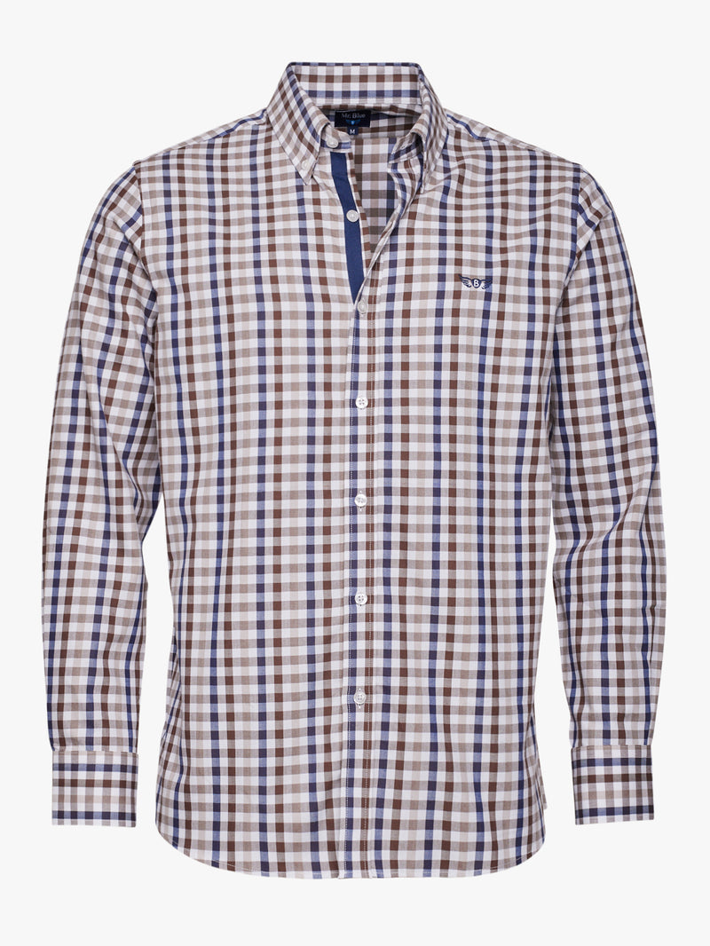 Camisa de sarga Regular Fit Marrón