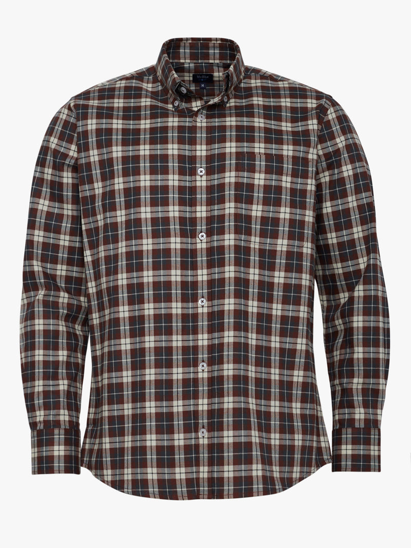 Camisa Regular Fit Flanela Castanha