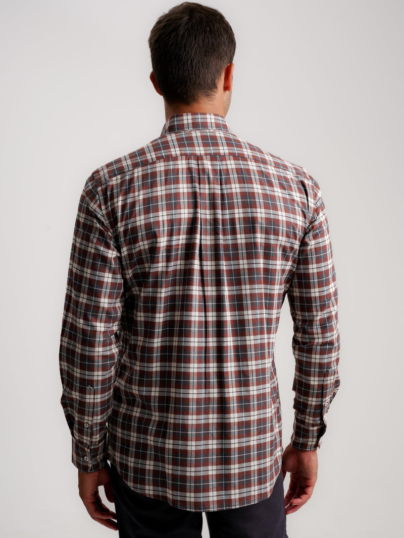 Camisa Regular Fit Flanela Castanha