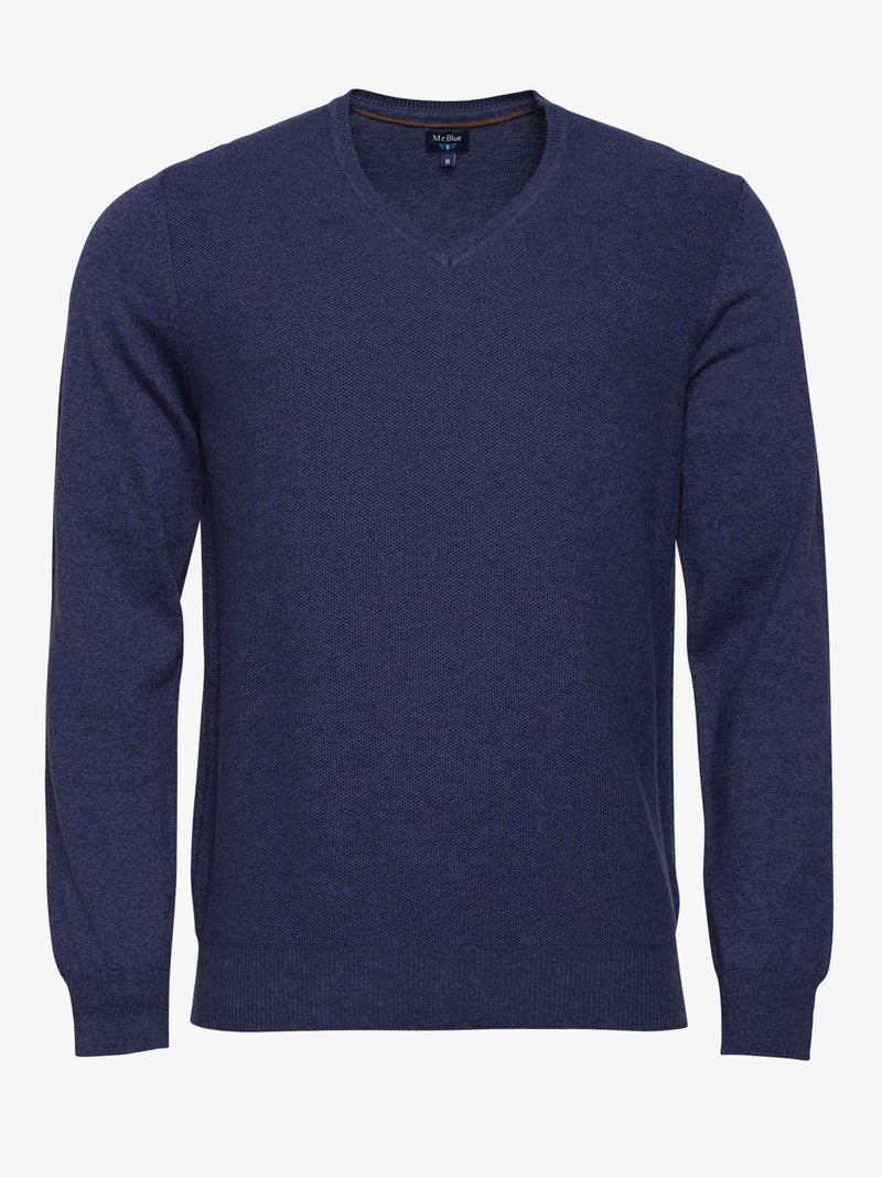 Blue Cotton and Cashmere Sweater
