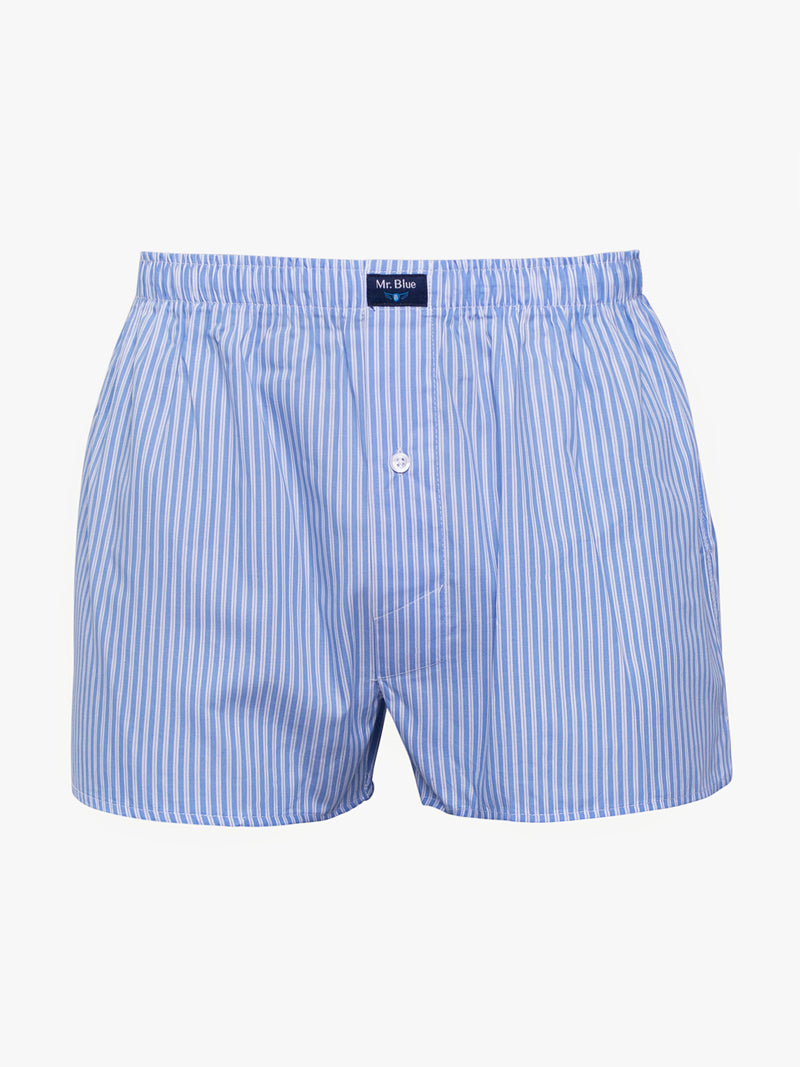 Boxers clássicos riscas azul e branco