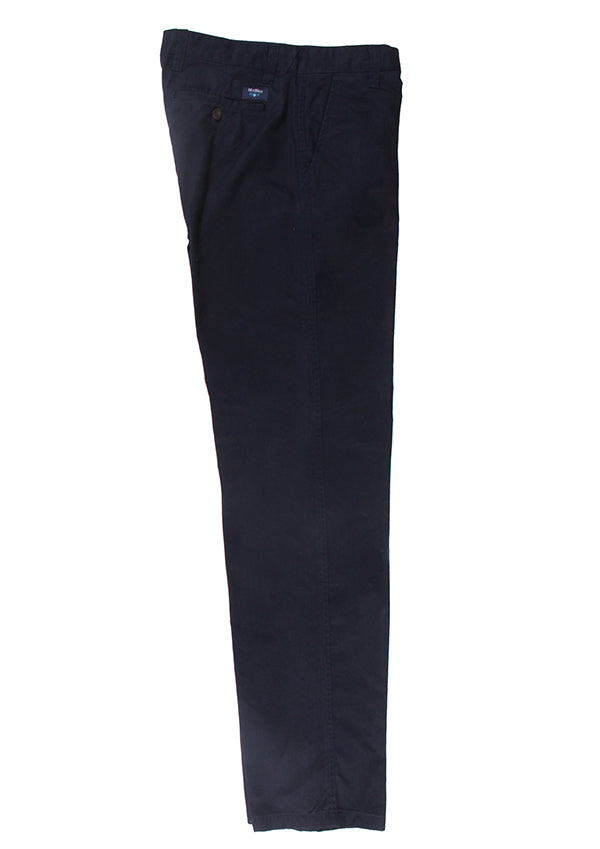 Pantalones chinos de sarga lisos azul oscuro
