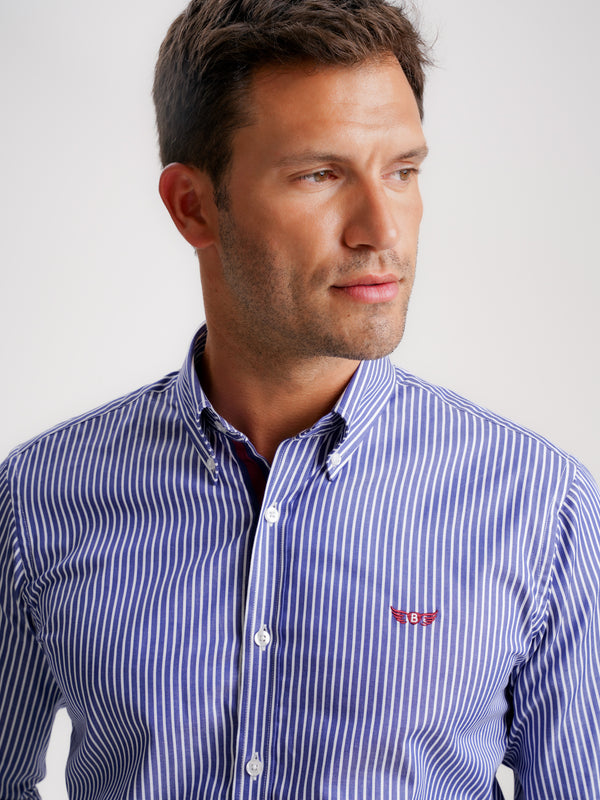 Camisa Regular Fit Oxford Azul